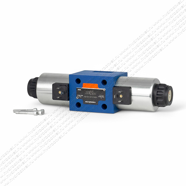 4WE10D31/OFCG24N9K4 - Гидрораспределитель золотниковый Ду 10 с электроуправлением G24, схема D (574А/ОФ), возврат - OF = без пружины, с фиксатором