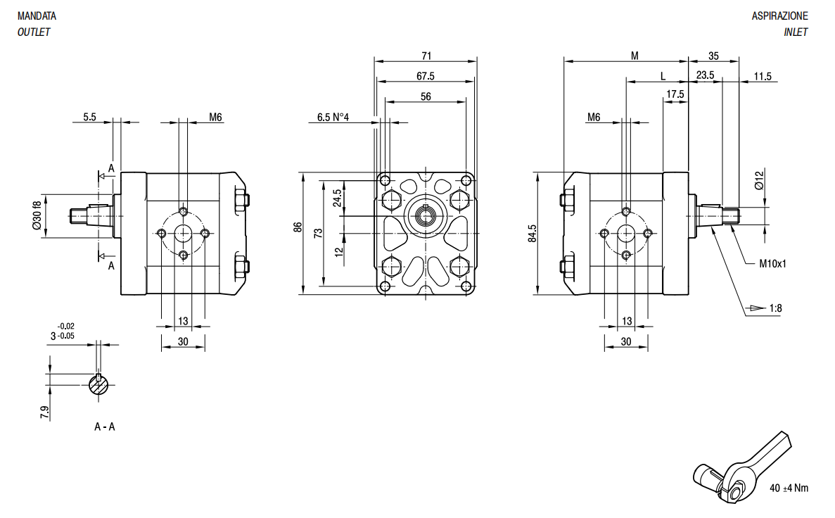Гидравлические шестерёнчатые насосы серии ALP1-D(S)-13