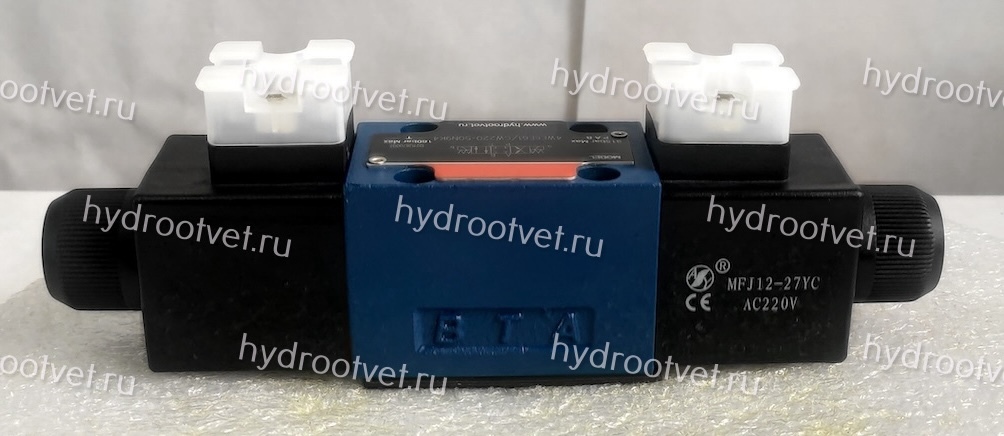 4WE6E61/CW220-50N9K4 - Гидрораспределитель золотниковый Ду 6 с электроуправлением, схема E (44), электроуправление W230, возврат - пружинный