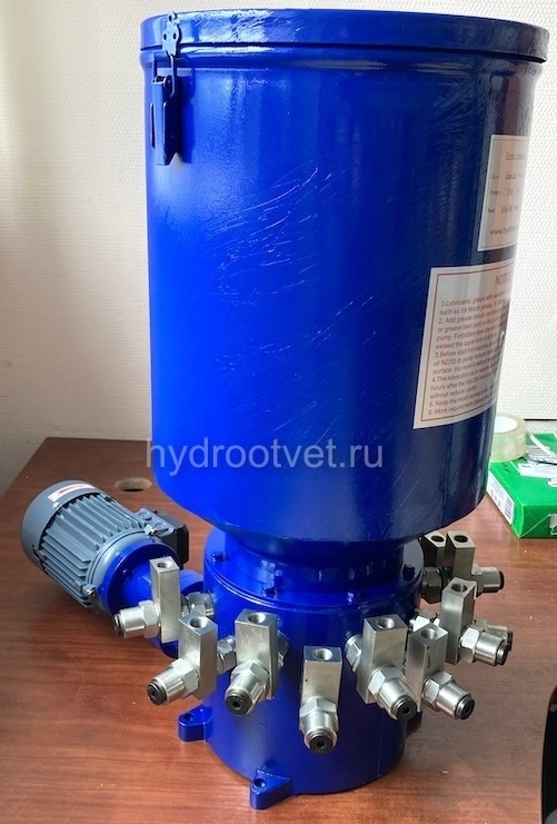 2DDRB-N10.5/30 - Станция смазки электрическая для многоточечных систем, рабочее давление до 315 бар, подача 10,5 мл/мин, мощность двигателя 0,18 кВт, объем бака 30 литров, число выходов: 2