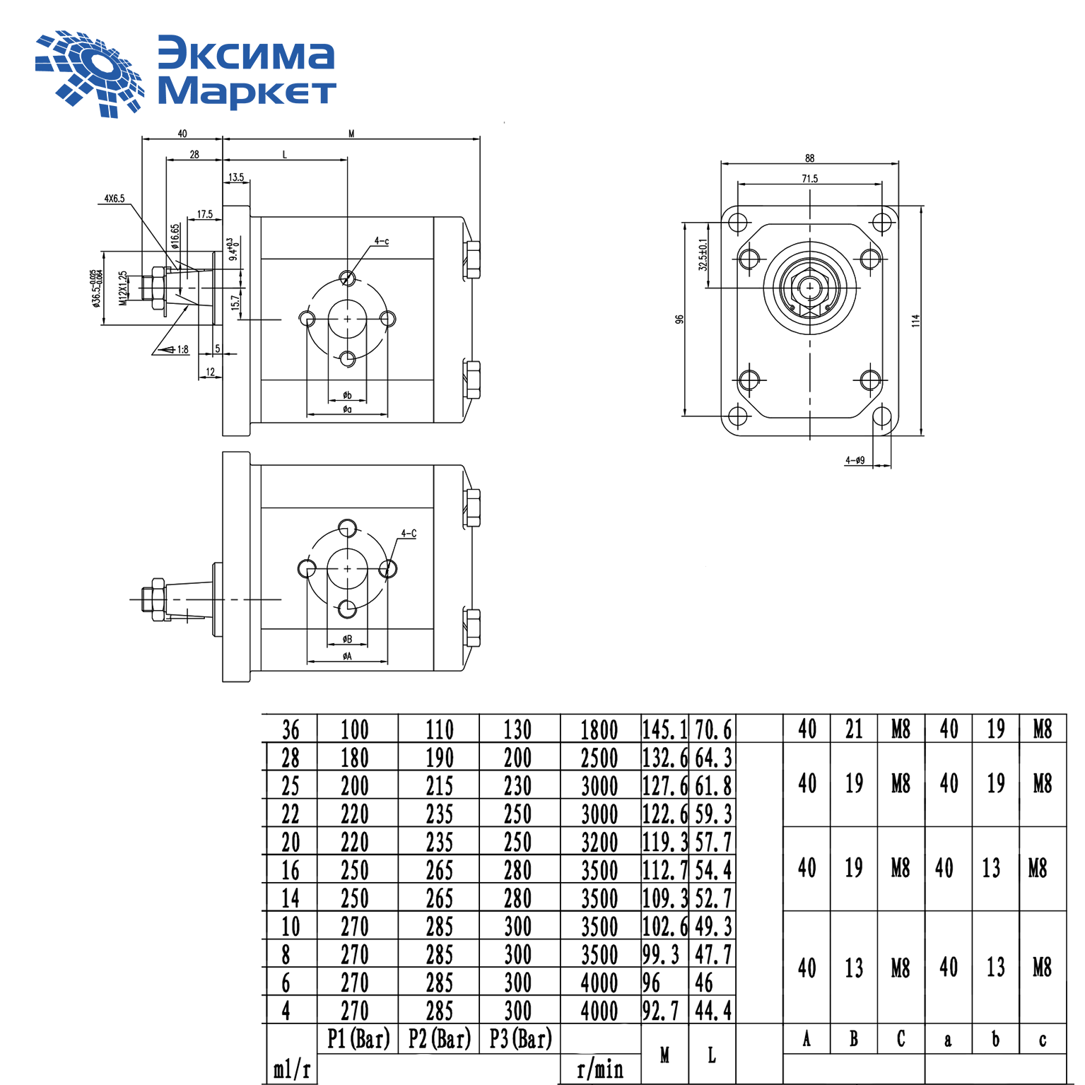 Гидравлические шестеренные  насосы серии ALP2-D-10