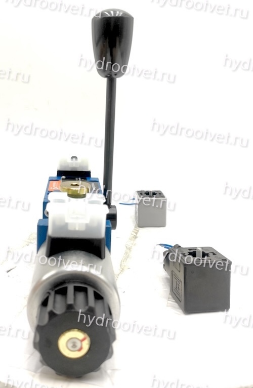 4WEMM6G6X/CG24N9Z4 - Гидрораспределитель золотниковый Ду6 с электрическим и ручным управлением от рычага, схема G (64), электроуправление G24, возврат - пружинный