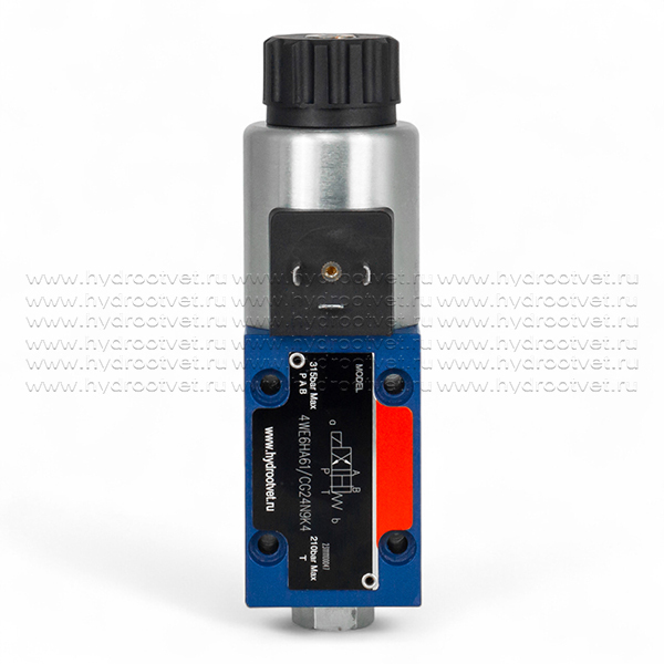 4WE6HA61/CG24N9K4 - Гидрораспределитель золотниковый Ду 6 с электроуправлением, схема HA (14-1), электроуправление G24, возврат - пружинный