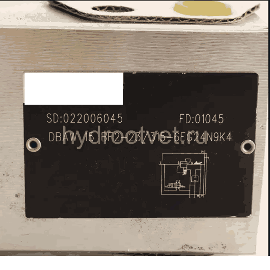 DBA15F2-2X/315 - Предохранительный блок насоса Ду16 с давлением настройки до 315 бар