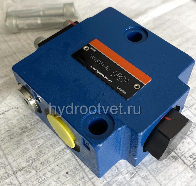 SV10GA1-40 - Гидрозамок Ду10, монтаж резьбовой, дренаж - P = нет, А = с предварительным открытием (стандартный вариант), давление открытия 1,5 бар