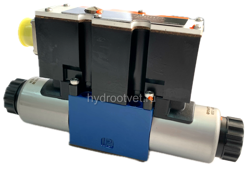 4WRAE6E07-2X/G24K31/A1V - Пропорциональный распределитель со встроенной электроникой Ду6, A1 = ±10 В, номинальный расход 7 л/мин, схема E