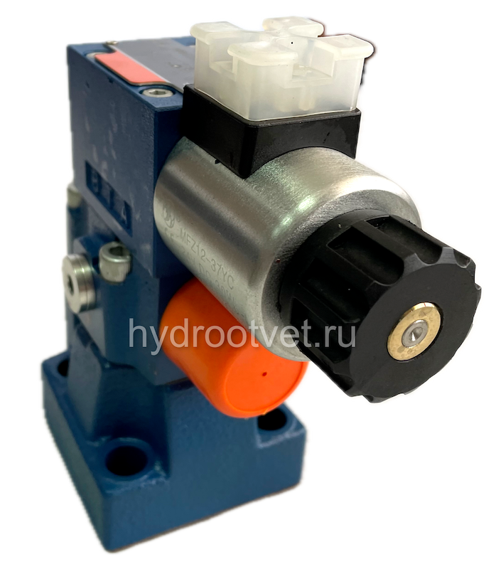 DBW10B2-5X/100CW220-50N9K4 - Предохранительный клапан Ду10 с давлением настройки до 100 бар, управление - X и Y - внутренние с разгрузкой B = открыт с электроуправлением W220