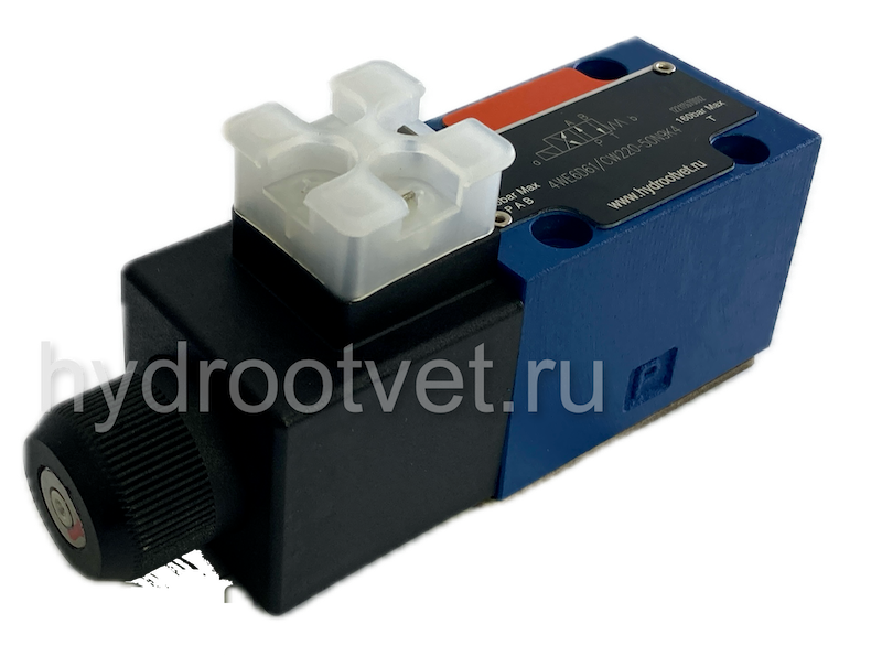 4WE6Y61/CW220-50N9K4 - Гидрораспределитель золотниковый Ду 6 с электроуправлением, схема Y (574Е), электроуправление W230, возврат - пружинный