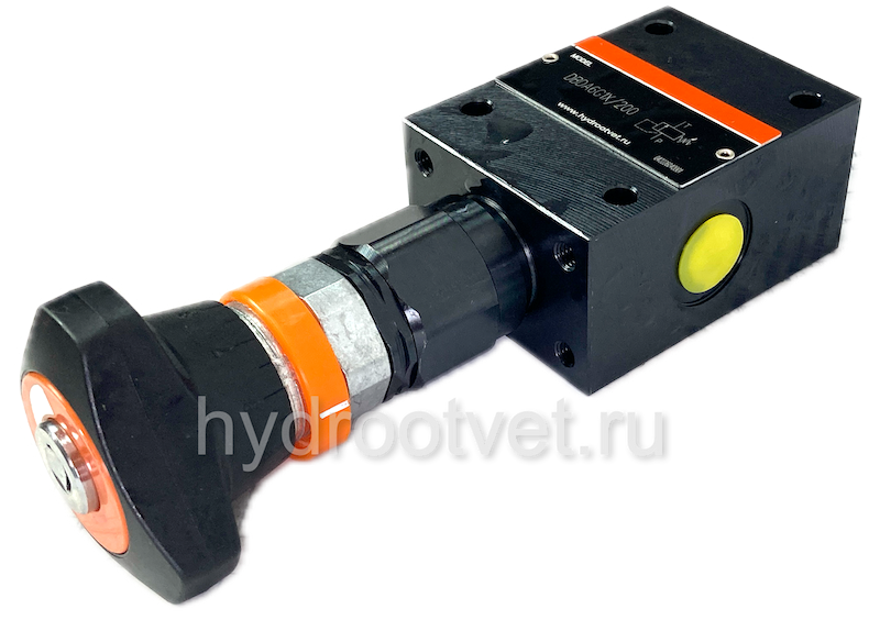 DBDA6G1X/200 - Предохранительный клапан прямого управления Ду6, давление регулировки до 200 бар, тип монтажа - резьбовой, элемент регулировки A = рукоятка с ключом