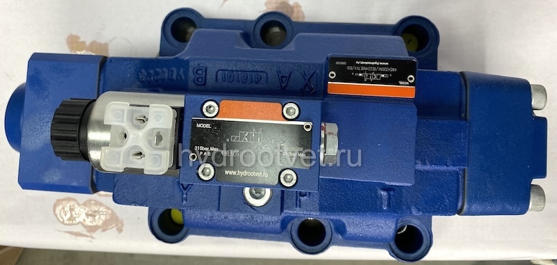 4WEH32D6X/6EG24N9ETK4/B10 - Гидрораспределитель с электроуправлением Ду32 схема D (574А), напряжение G24, каналы управления ET - X и Y - внутренние