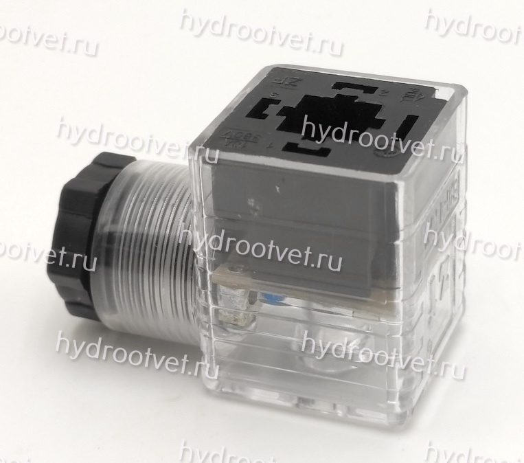 Plug5/RZ5L - Штeкep для диcкpeтнoгo клaпaнa с выпрямителем, c индикaциeй, пpoзpaчный