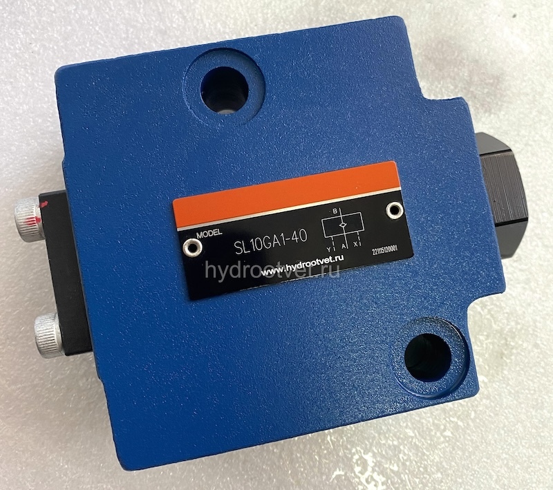 SL10GA1-40 - Гидрозамок Ду10, монтаж резьбовой, дренаж - L = есть, А = с предварительным открытием (стандартный вариант), давление открытия 1,5 бар