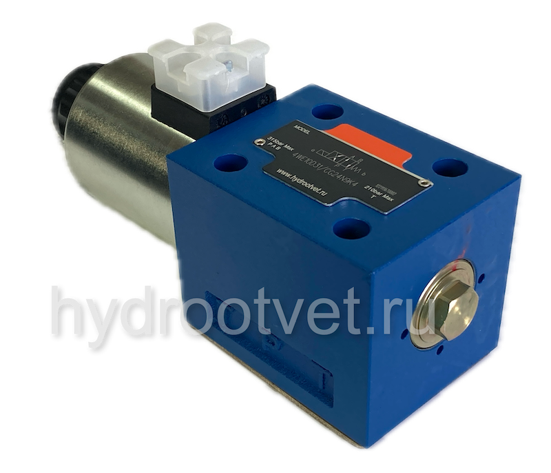 4WE10EA31/CG24N9K4 - Гидрораспределитель золотниковый Ду 10 с электроуправлением G24, схема EA (44-1), возврат - пружинный