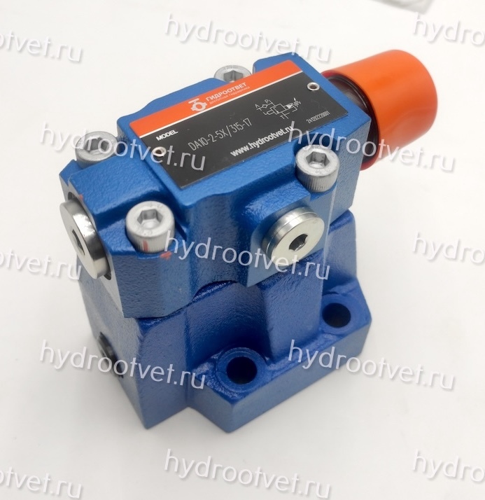 DA10-2-5X/315-17 - Разгрузочный предохранительный клапан Ду10 с давлением настройки до 315 бар, с разностью срабатывания в 17%, внешний дренаж - нет