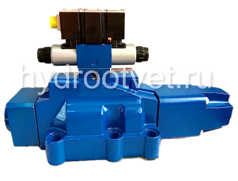 4WRZE32W8-360-7X/6EG24K31/A1D3M - Пропорциональный распределитель Ду32 со встроенным усилителем (OBE), номинальный расход 360 л/мин, схема W8-, каналы управления X и Y - внешние, сигнал управления ± 10 В