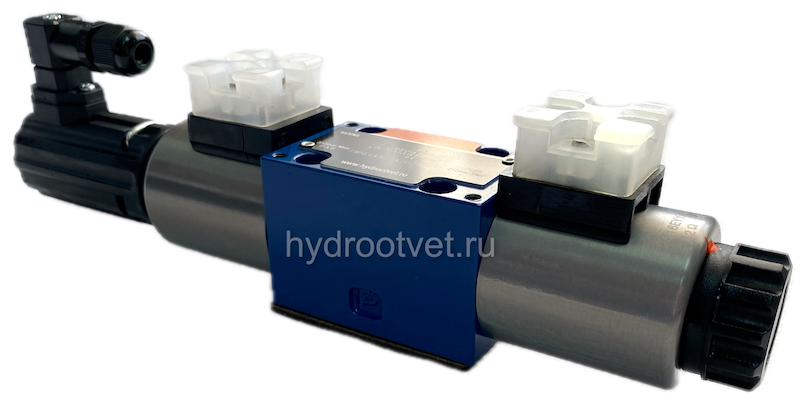 4WRE6E1-32-2X/G24K4/V - Пропорциональный распределитель с обратной связью по положению золотника без встроенной электроники Ду6, номинальный расход 32 л/мин, схема E1-