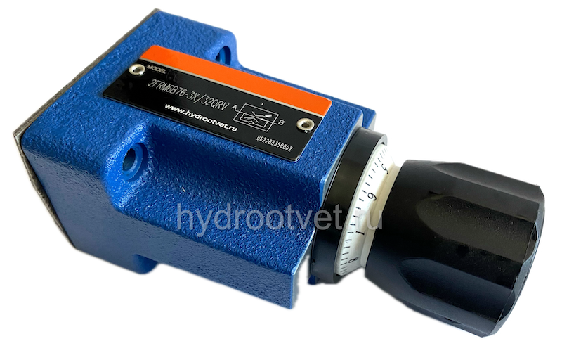 2FRM6B76-3X/1,5QMV - Регулятор расхода Ду 6 для монтажа на плиту, номинальный расход 1,5 л/мин, B = без доп. канала (стандарт), обратный клапан - M = нет