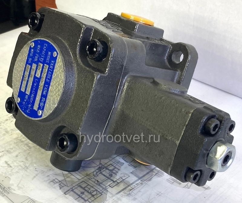 VP2-40-35 - Пластинчатый регулируемый насос, с рабочим объемом 22,2 см3, диапазон регулировки давления 15-35 бар, аналог насосов PVE-023PC2-R90B/30N и PVT-322/35