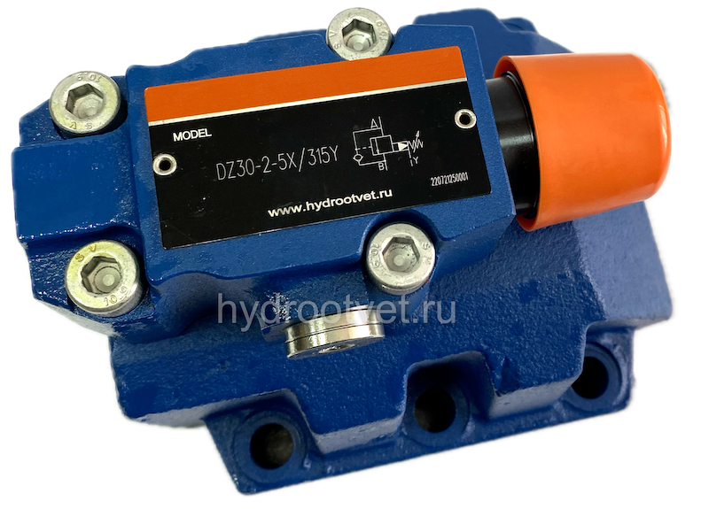 DZ30-2-5X/200Y - Клапан последовательности непрямого действия Ду32, с обратным клапаном с давлением регулировки до 200 бар, каналы управления Y - внешний