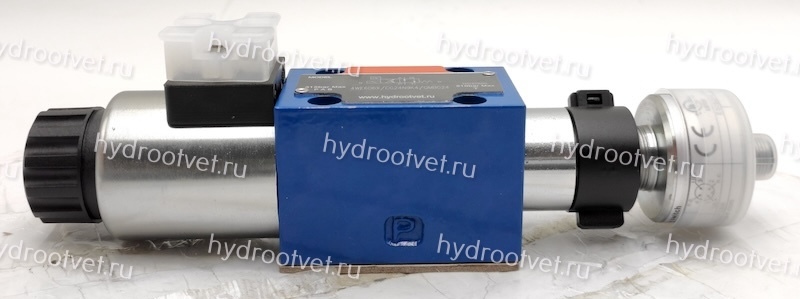 4WE6D6X/СG24N9K4/QMBG24 - Гидрораспределитель с датчиком положения золотника, Ду 6 с электроуправлением, схема D (574А), электроуправление G24, возврат - пружинный