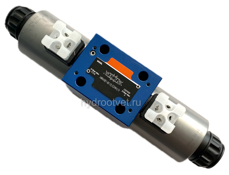 4WRA10E60-2X/G24K4/V - Пропорциональный распределитель без встроенного электронного усилителя Ду10, номинальный расход 60 л/мин, схема E