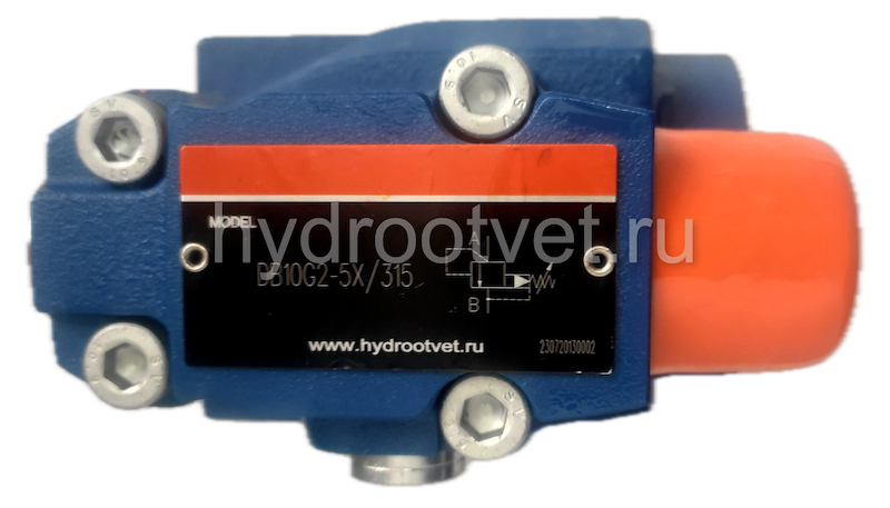 DB10G2-5X/100 - Предохранительный клапан Ду10 с давлением настройки до 100 бар, управление - X и Y - внутренние