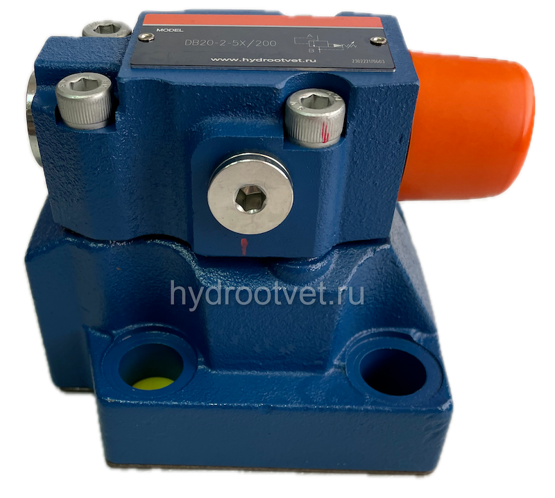 DB20-2-5X/100 - Предохранительный клапан Ду25 с давлением настройки до 100 бар, управление - X и Y - внутренние