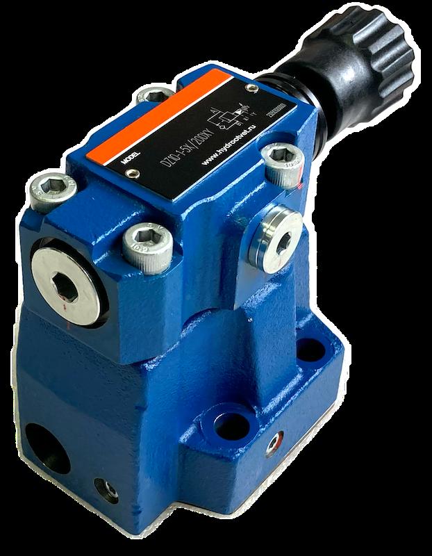 DZ10-2-5X/200XY - Клапан последовательности непрямого действия Ду10, с обратным клапаном с давлением регулировки до 200 бар, каналы управления X и Y - внешние