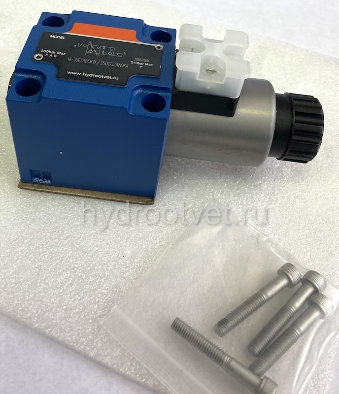M-3SED10UK1X/350CG24N9K4 - Гидрораспределитель седельного типа Ду 10 с электроуправлением (на 350 бар), схема UK, уплотнение NBR