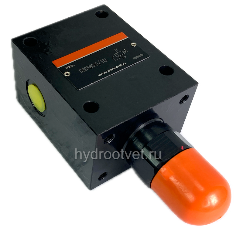 DBDH8G1X/315 - Предохранительный клапан прямого управления Ду8, давление регулировки до 315 бар, тип монтажа - резьбовой, элемент регулировки H = рукоятка