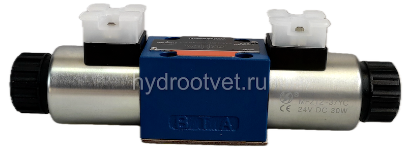 4WE6J61/CG12N9K4 - Гидрораспределитель золотниковый Ду 6 с электроуправлением, схема J (34), электроуправление G12, возврат - пружинный