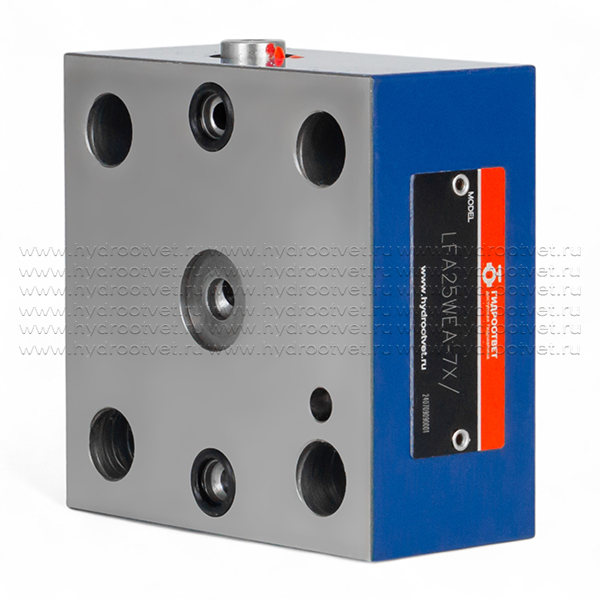 LFA25WEA-7X/ - Крышка для логического клапана, типоразмер Ду25 функционал - WEA = крышка под установку распределителя Ду6, два выхода X и Y, управления из канала А, внешний канал X - нет, уплотнение NBR