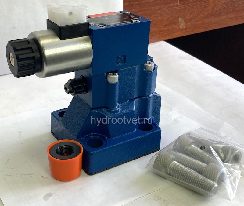 DBW20A2-5X/100YCG24N9K4 - Предохранительный клапан Ду25 с давлением настройки до 100 бар, управление - Y - внешний дренаж с разгрузкой A = закрыт с электроуправлением G24