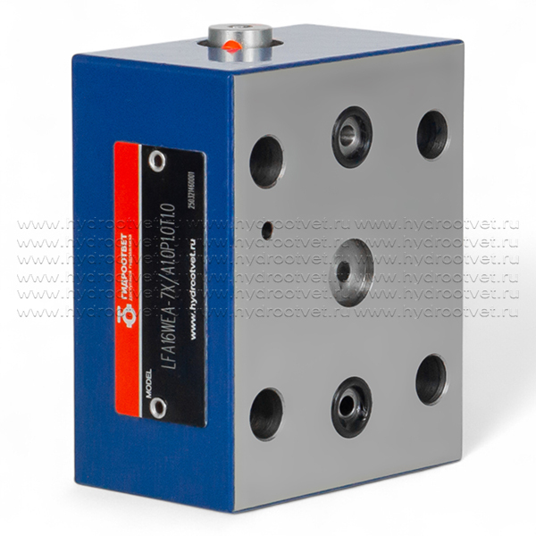 LFA16WEA-7X/ - Крышка для логического клапана, типоразмер Ду16 функционал - WEA = крышка под установку распределителя Ду6, два выхода X и Y, управления из канала А, внешний канал X - нет, уплотнение NBR