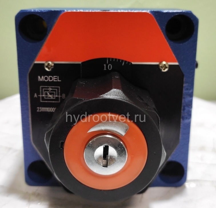2FRM10-2X/25L - Регулятор расхода Ду10 для монтажа на плиту, номинальный расход 25 л/мин, регулировка компенсатора - нет