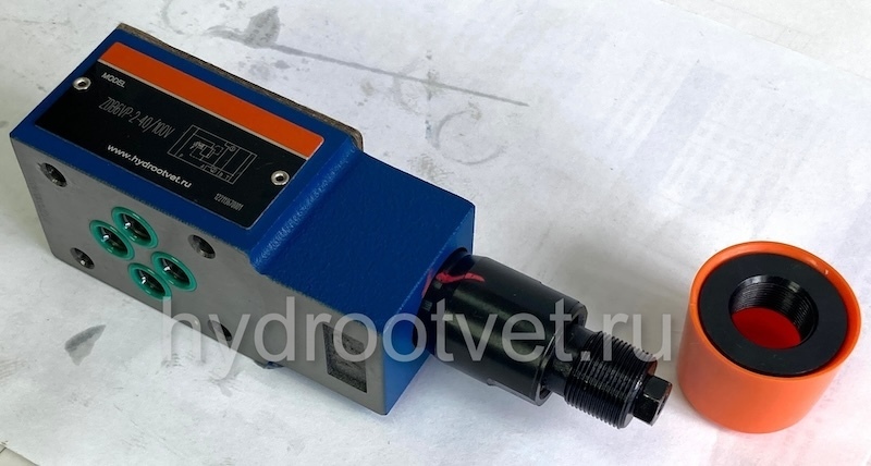 ZDB6VP2-4X/100V - Предохранительный клапан Ду 6 модульного монтажа с давлением регулировки до100 бар, в каналах P → T