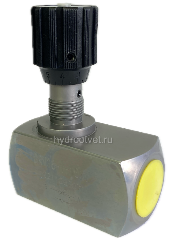 DRV16-1-10/V - Дроссель трубного монтажа c рукояткой, G3/4, обратный клапан - есть