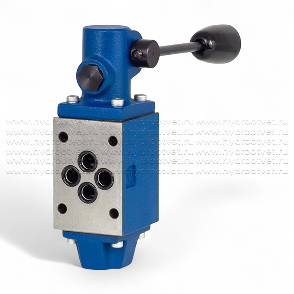 4WMM6E50/F - Гидрораспределитель Ду 6 с ручным управлением, схема E (44), возврат - F = фиксатор