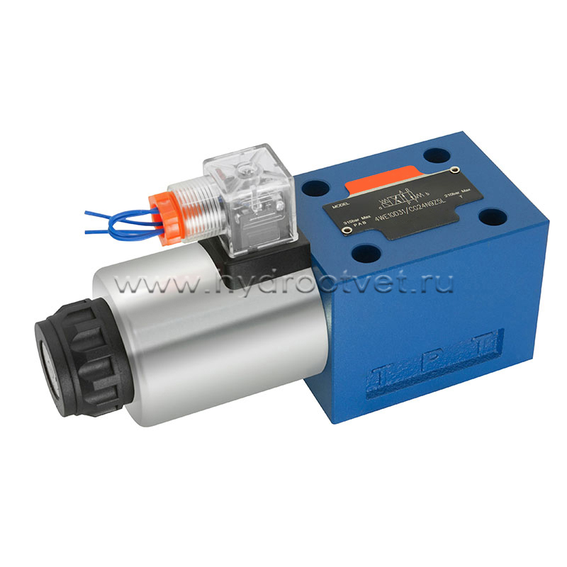 4WE10QA31/CG24N9K4 - Гидрораспределитель золотниковый Ду 10 с электроуправлением G24, схема QA (84-1), возврат - пружинный