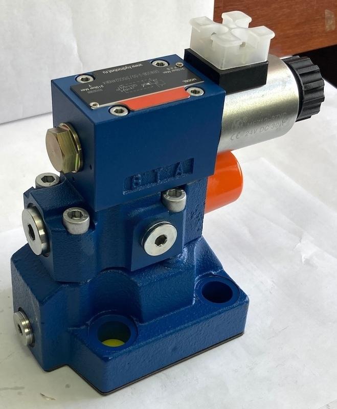 DBW20B2-5X/200CW110-50N9K4 - Предохранительный клапан Ду25 с давлением настройки до 200 бар, управление - X и Y - внутренние с разгрузкой B = открыт с электроуправлением W110