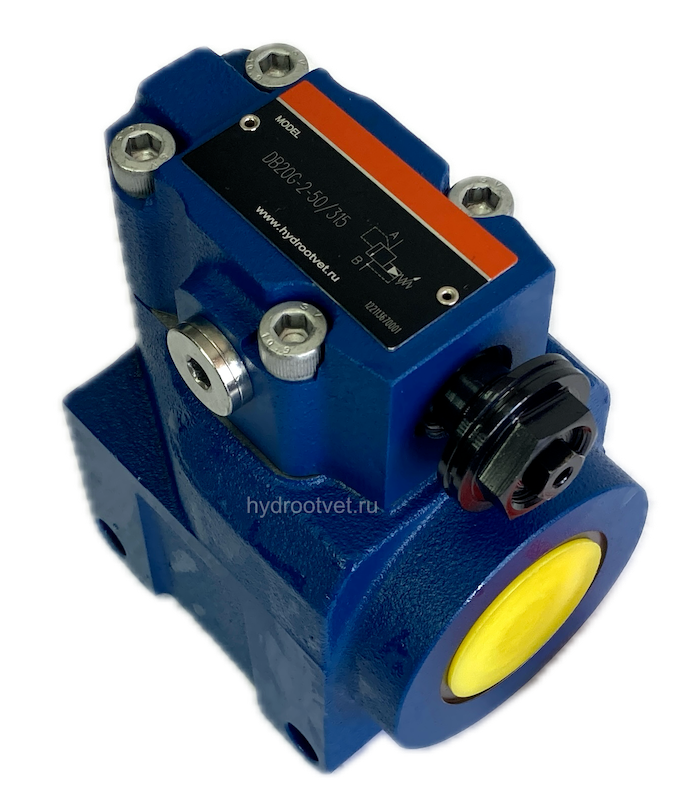 DB20G2-5X/50 - Предохранительный клапан Ду25 с давлением настройки до 50 бар, управление - X и Y - внутренние
