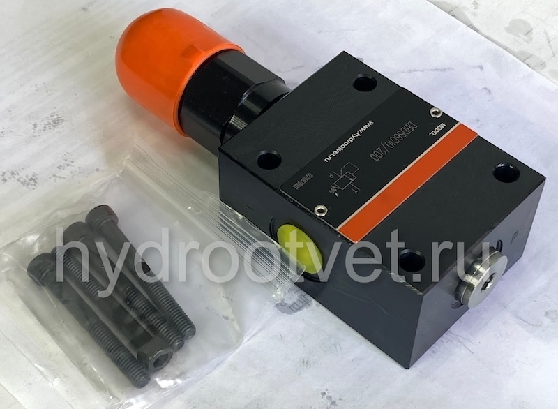 DBDS6G1X/100 - Предохранительный клапан прямого управления Ду6, давление регулировки до 100 бар, тип монтажа - резьбовой, элемент регулировки S = винт