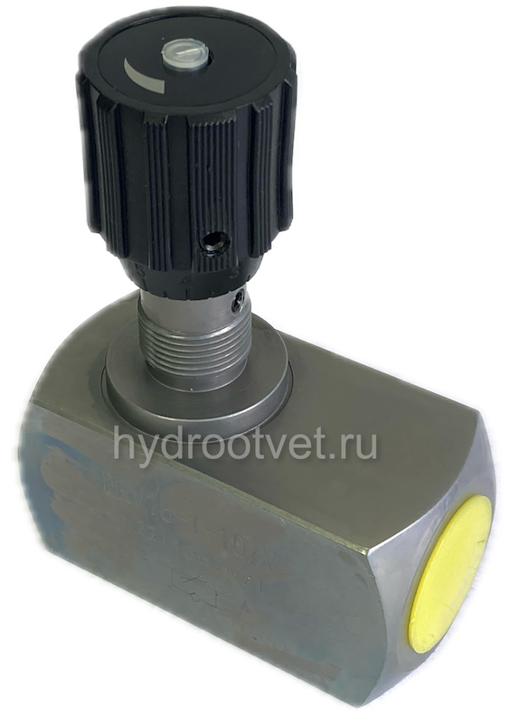 DRV16-1-10/V - Дроссель трубного монтажа c рукояткой, G3/4, обратный клапан - есть