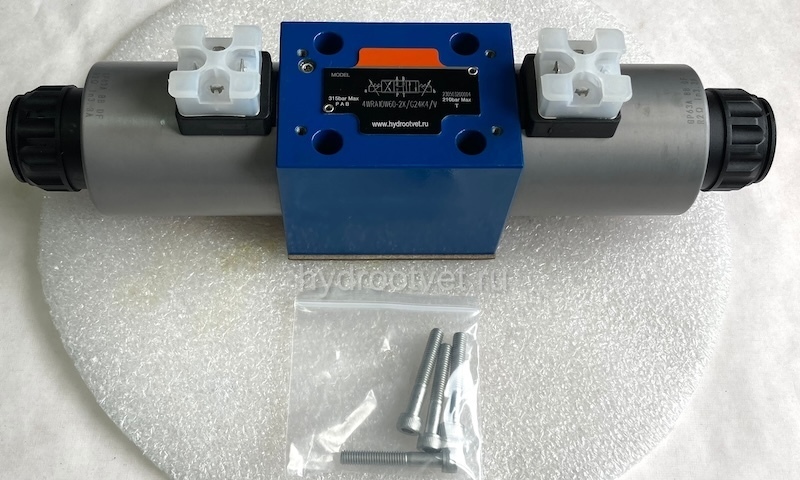 4WRA10W60-2X/G24K4/V - Пропорциональный распределитель без встроенного электронного усилителя Ду10, номинальный расход 60 л/мин, схема W