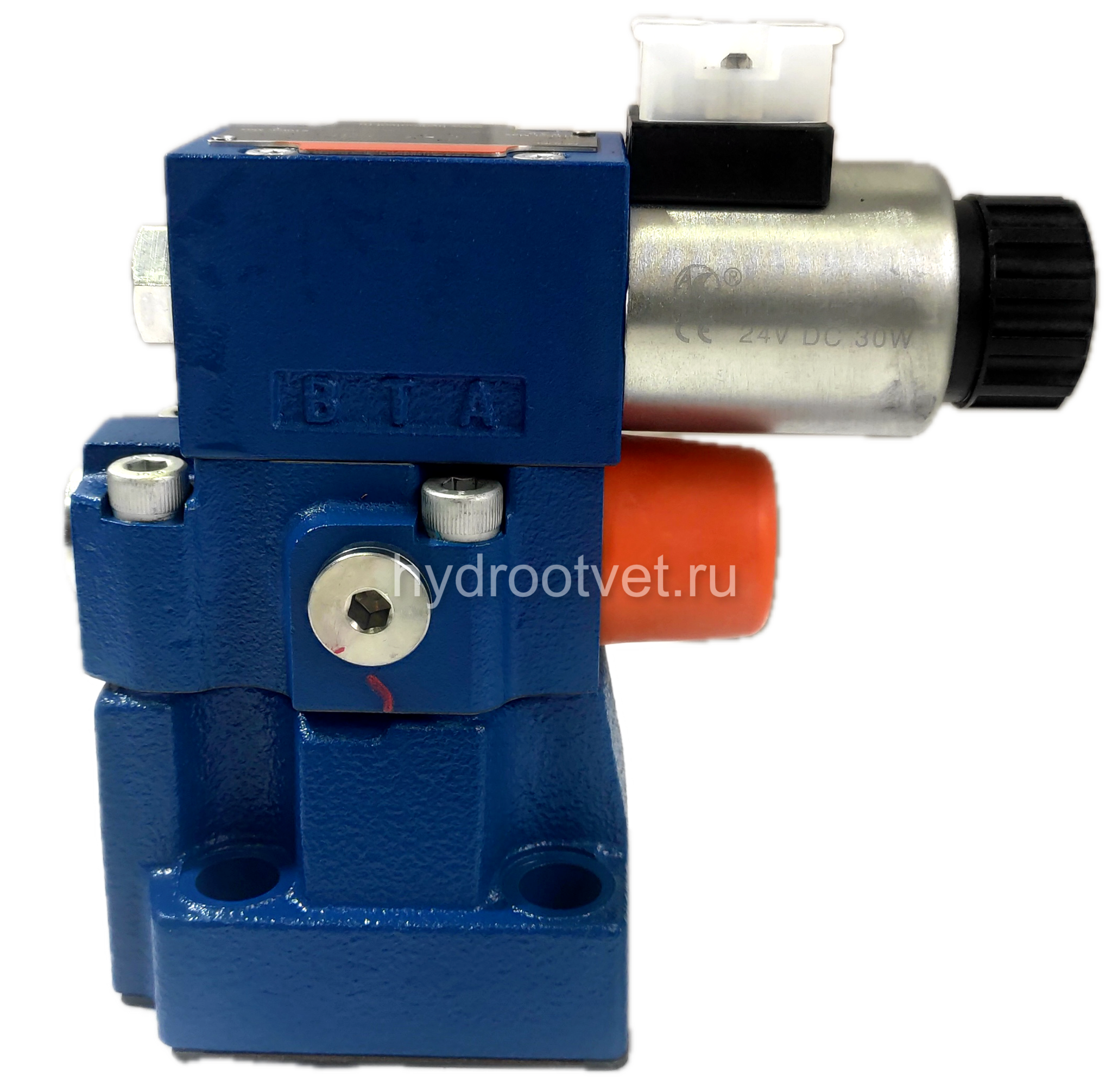 DBW10B2-5X/100CW220-50N9K4 - Предохранительный клапан Ду10 с давлением настройки до 100 бар, управление - X и Y - внутренние с разгрузкой B = открыт с электроуправлением W220