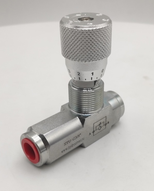 STU-G3/8-1111-1 - Дроссель трубного монтажа c рукояткой, G3/8, с обратным клапаном