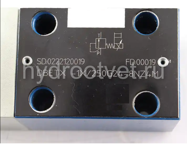 DBETX–1X/80G24–25NZ4M - Пропорциональный предохранительный клапан (расход до 1 л/мин), давление регулировки до 80 бар, сила тока на катушке 2.5 A max