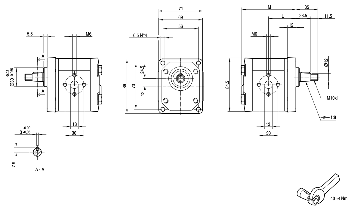 Гидравлические шестерёнчатые насосы серии GHP1-D(S)-20
