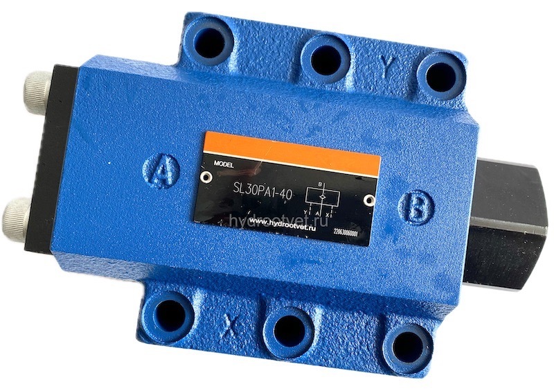 SL30PA1-40 - Гидрозамок для монтажа на плиту Ду32, дренаж - L = есть, А = с предварительным открытием (стандартный вариант), давление открытия 2,5 бар