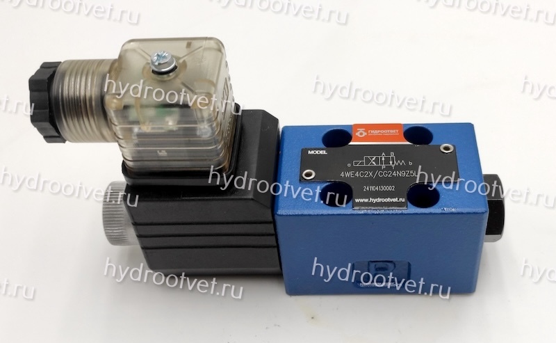 4WE4C2X/CG24N9Z5L - Гидрораспределитель золотниковый Ду 4 (CETOP02) с электроуправлением, схема C (574), электроуправление G24, возврат - пружинный